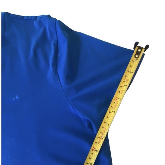 Calvin Klein Shirt Men’s Med Short Sleeve Liquid Touch Casual Crew Poseidon Blue - Picture 9 of 16